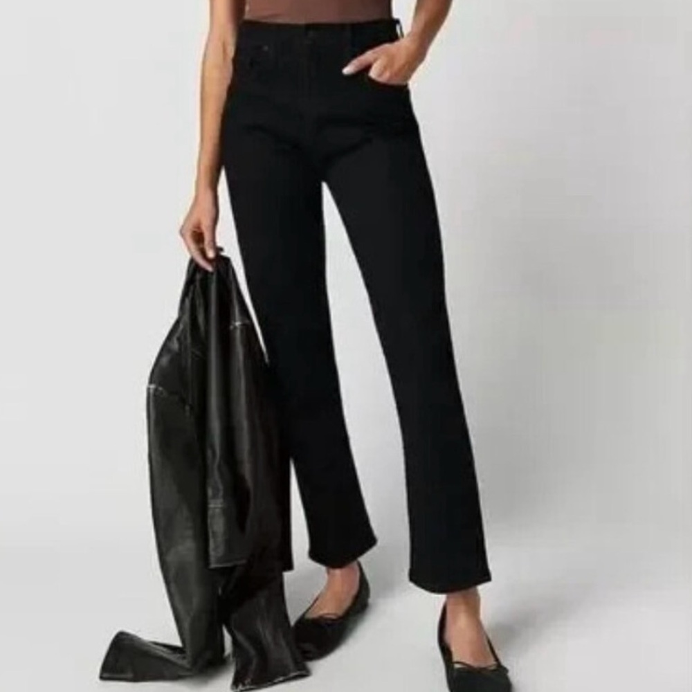 MOTHER high waisted rider ankle black jean 32